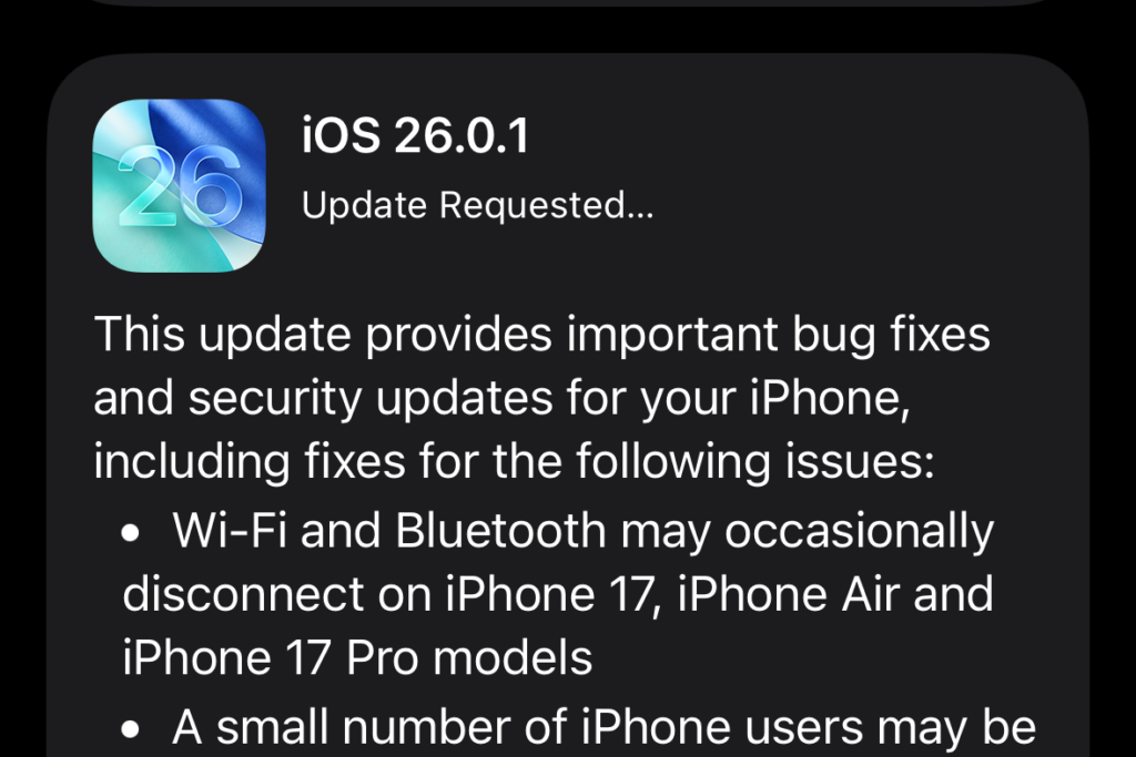 Bug iOS 26